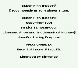 Super High Impact screenshot 3 for Super Nintendo